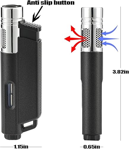 Miniatura 2 de Yeuligo Paquete de 2 encendedores de butano con orificio de cerradura, encendedor de bolsillo con ventana visible, encendedor de gas ajustable y