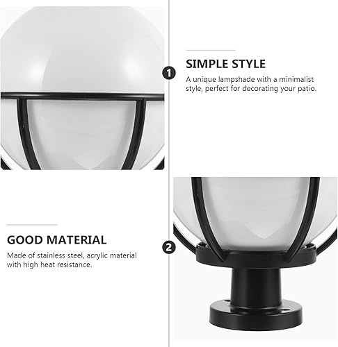 Miniatura 3 de Housoutil Poste al aire libre luz reemplazo lámpara sombra porche luz cubierta material acrílico lámpara calle cubierta