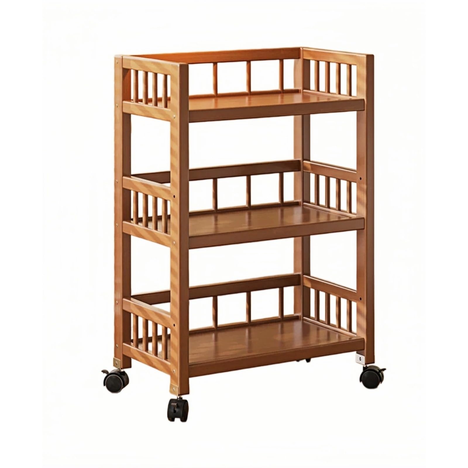 FZL02068LM Kitchen Trolley 3-Tier Rolling Utility Cart Movable Snack and Sundries Storage Shelf Organizer(Large)