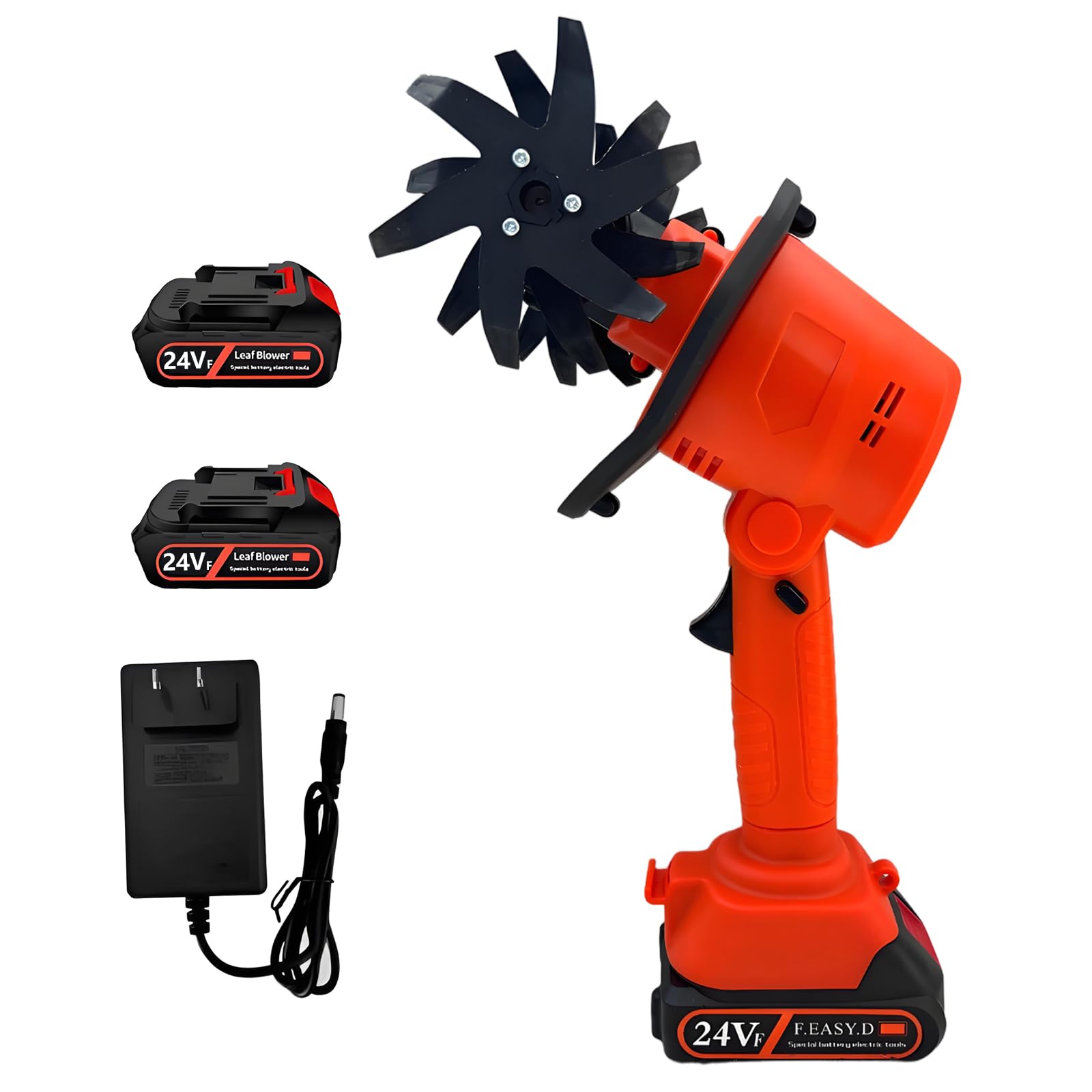 24V Motobineuse Électrique sans Fil 235 RPM Motoculteur Électrique avec 4 RangéEs de Lames en Acier Au ManganèSe Profondeur de Travail du Sol 10 cm Largeur 10 cm pour Jardin, Yard, Culture du Sol
