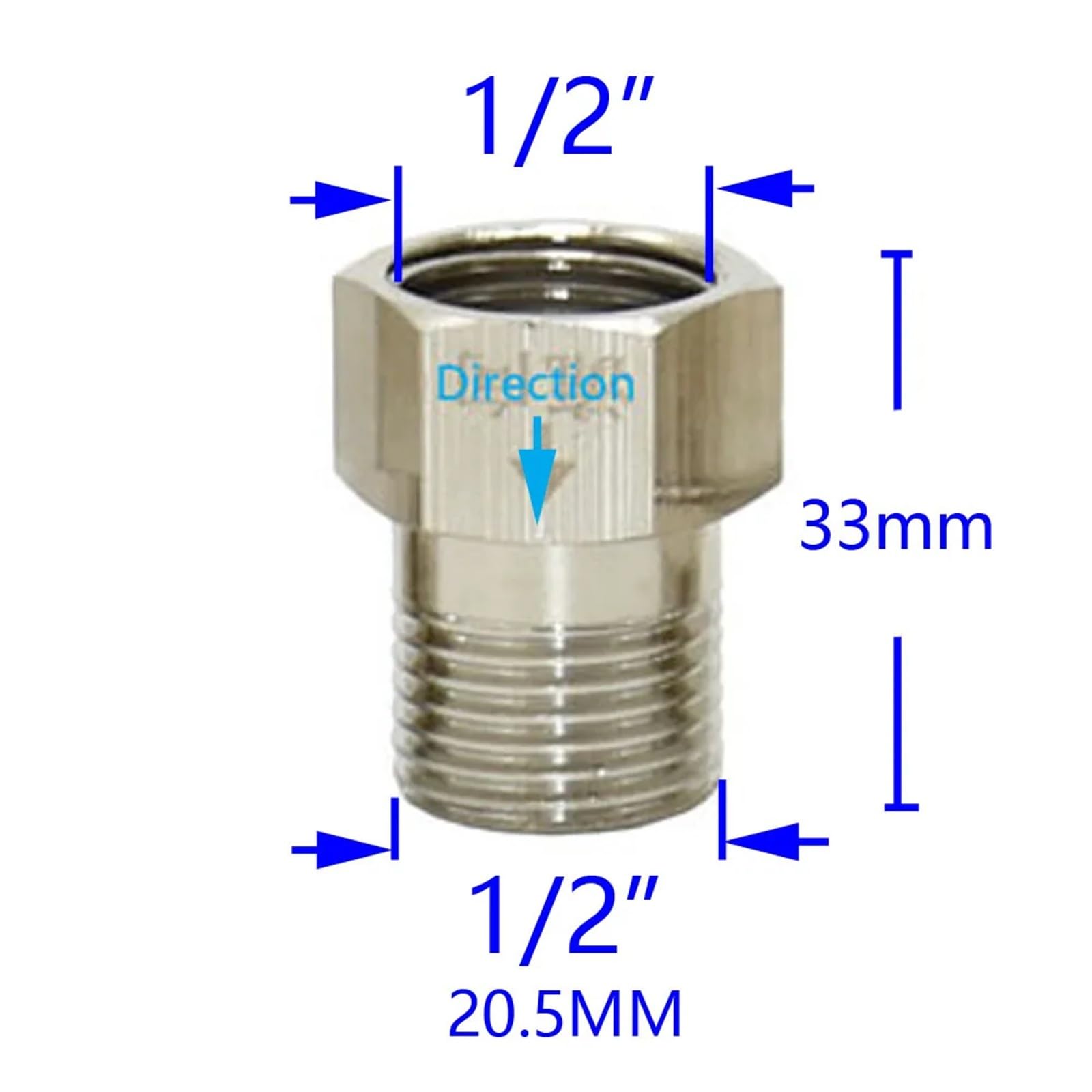 Válvula de retención unidireccional latón con rosca 1/2", conector roscado, válvula antirretorno for tanque agua, calentador e inodoro(Black)