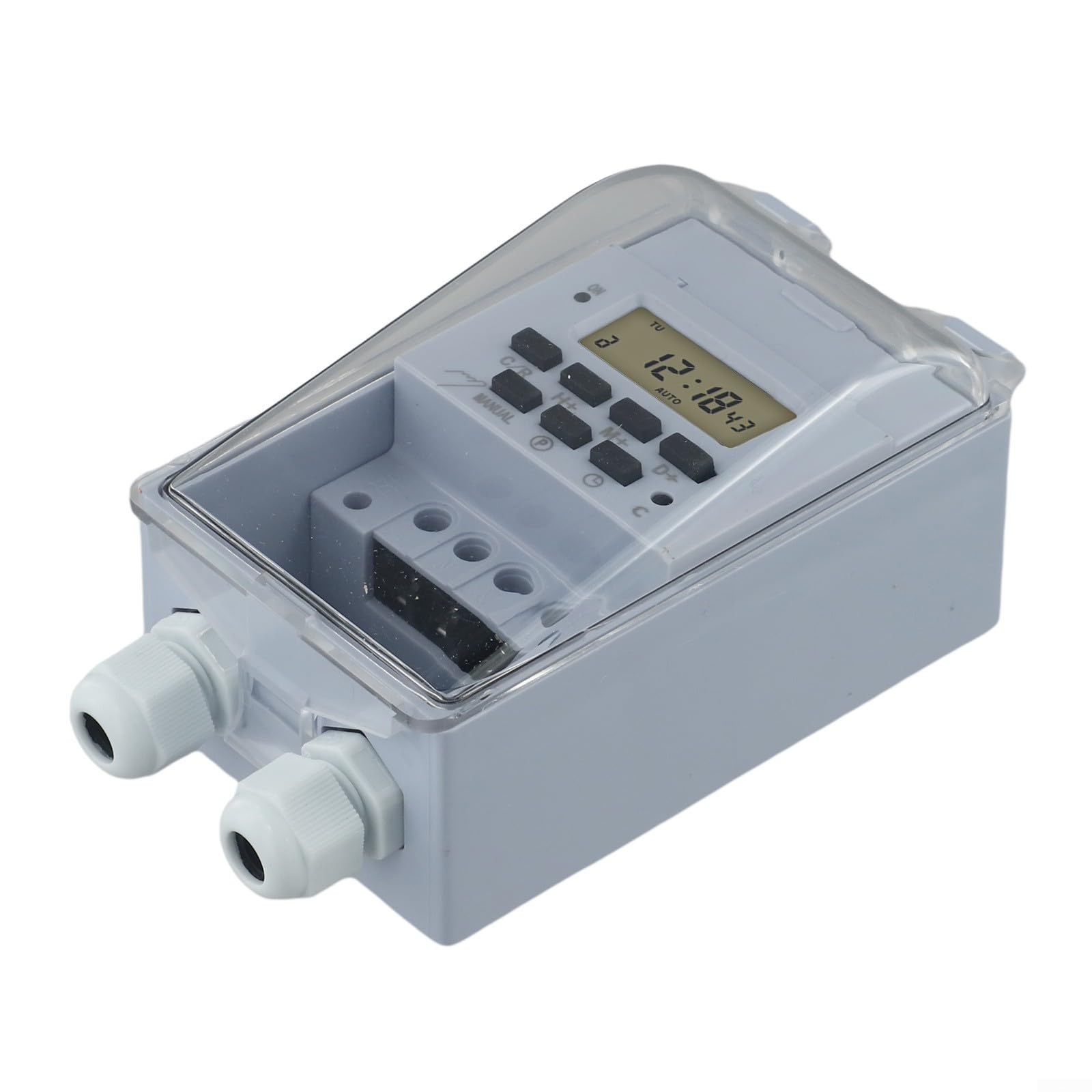 Digital Timer Switch 220V Programmable Wall Mount Timer with LCD Display, 16 Programs ON/Off, Transparent Cover, Power-Off Memory, Model KG316T-F