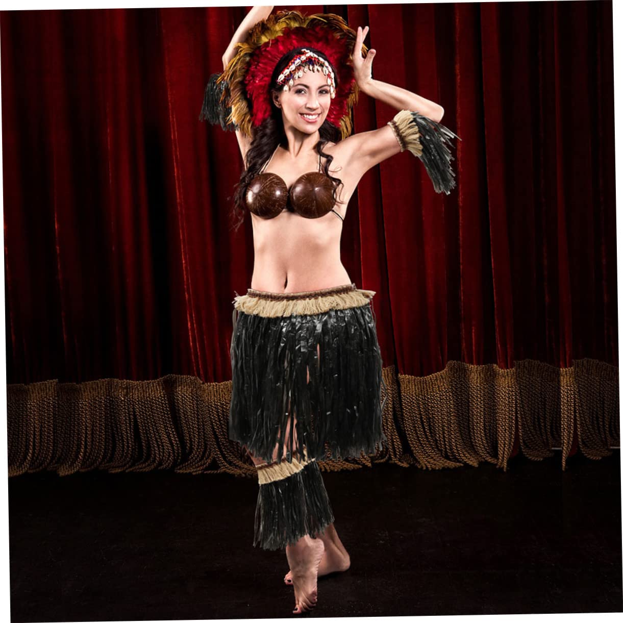 ibasenice 2 Juegos Hula Hawaiano Faldas De Para Mujer Chica Hula Falda Hula Falda Hawaiana Hula Falda Para Mujer Falda Luau Articulos De Ropa Paño Cordón Banquete