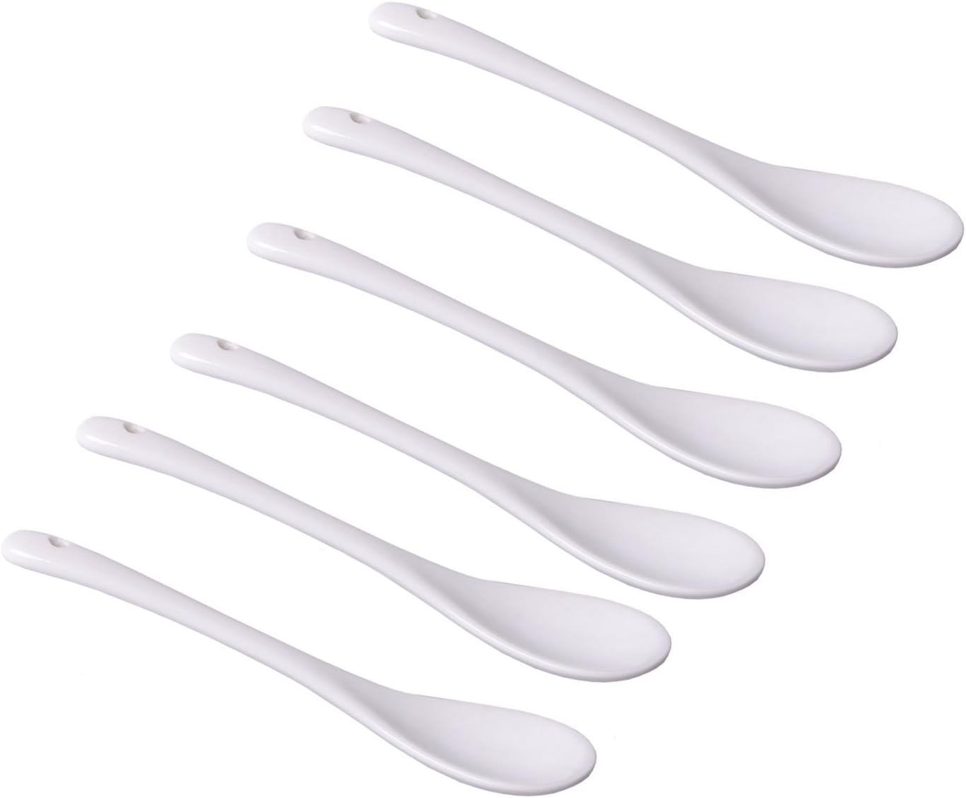 6, 12 or 18-piece porcelain spoon set in ceramic white as serving spoon, dip spoon, teaspoon, egg spoon (6 pieces)