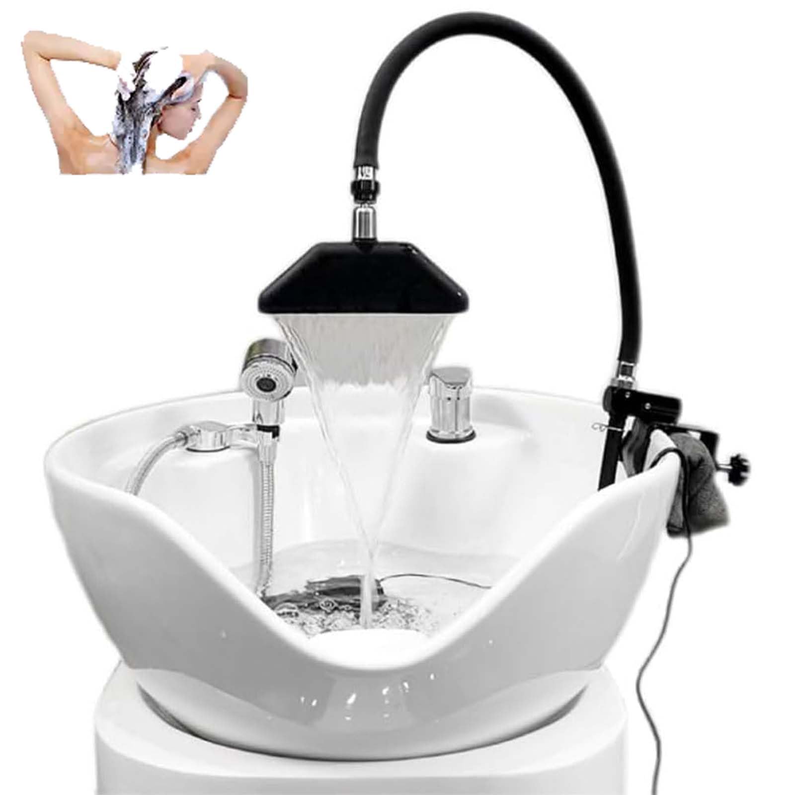 ZQFHSX Portable Water Recirculation Faucet with Adjustable Waterfall Spout for Spa, Salon, and Massage Therapy
