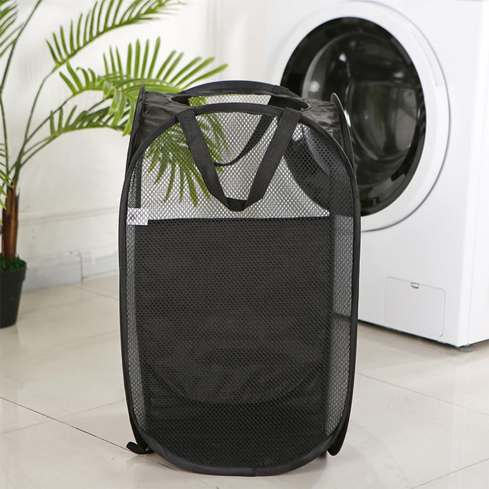 75L Collapsible Laundry Baskets, Foldable Folding Laundry Basket, Convenient and Easy-to-use Pop-Up Laundrys Baskets, Foldable Laundry Basket Used for Storing Clothes, Pants, Shoes, Etc (Black)