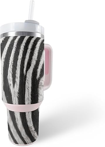 MightySkins Skin - Vaso de vinilo compatible con Stanley The Quencher H2.0 FlowState de 40 onzas, diseño de cebra, protectora, duradera y única,