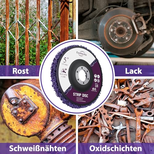 5 Stück CSD Scheibe 125mm für Winkelschleifer, Schleifscheiben zur Grobreinigung, Flexscheiben Reinigungsscheibe zum Entfernen von Rost, Farbe, Lack auf Metall