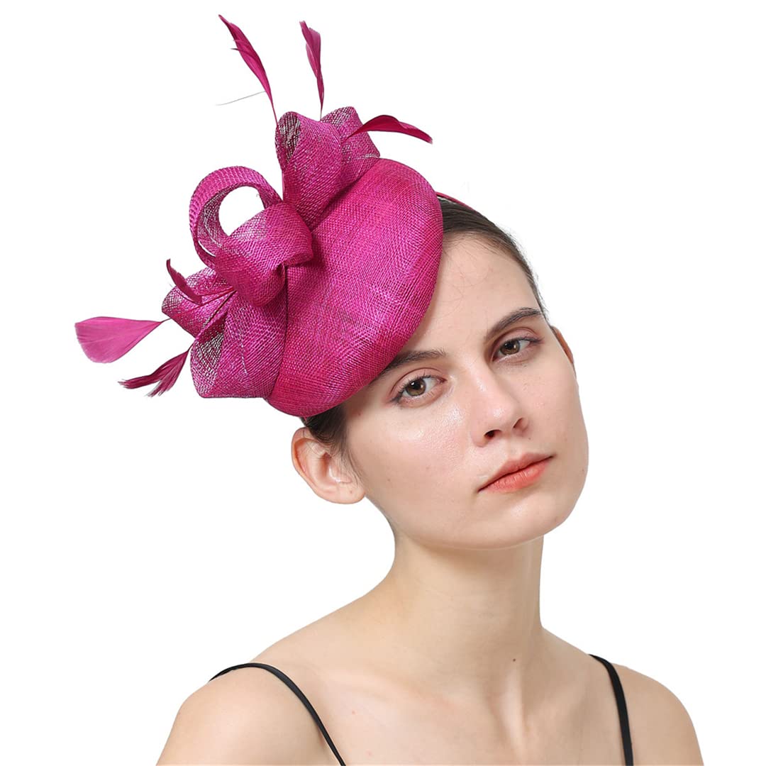 Kopfbedeckung, Braut Hochzeit Hüte Fascinator Frauen Kopfschmuck Party Abendessen Chapeau Cap Cocktail Tea Party Headwear(Marron)