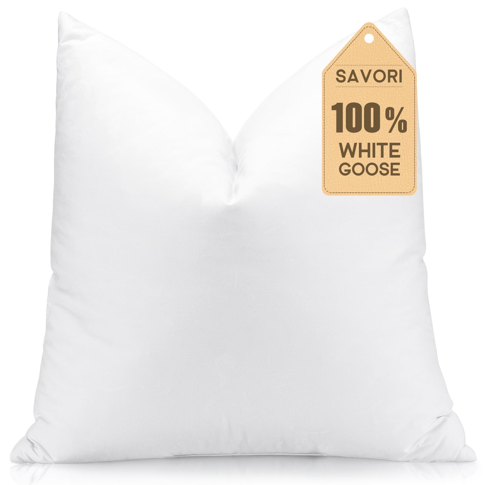 SAVORI Down Feather Throw Pillow Inserts 24x24 Euro Pillow Inserts, Soft  Fluffy Throw Pillows with Cotton Cover, Decorative Throw Pillows for Couch
