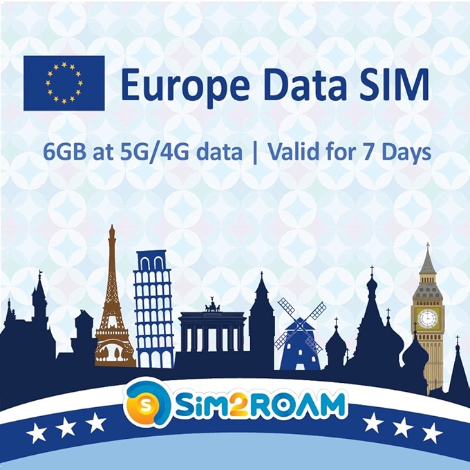 英国欧洲专用SIM卡 - 7天高速度数据卡 (5G/4G LTE)