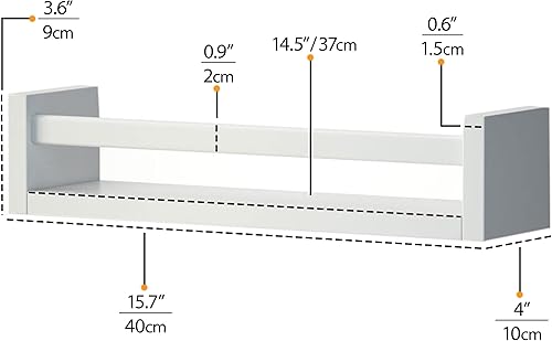 Miniatura 2 de Wallniture Utah - Juego de 2 estantes flotantes de madera para habitación de bebé color blanco