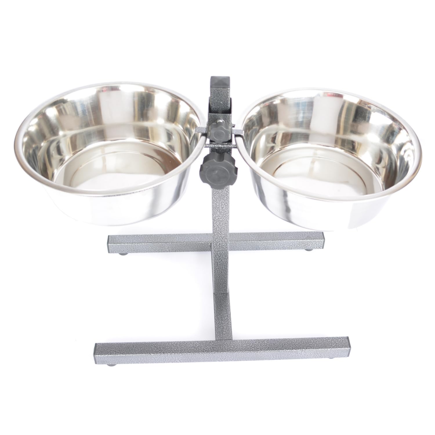Iconic Pet Comedor Doble Ajustable de Acero Inoxidable para Mascotas de 12 Tazas, 96 onzas