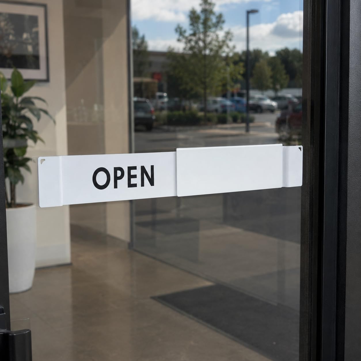 Sliding Open Closed Sign for Glass Door, 15.75 Inch Metal Door Status Sign