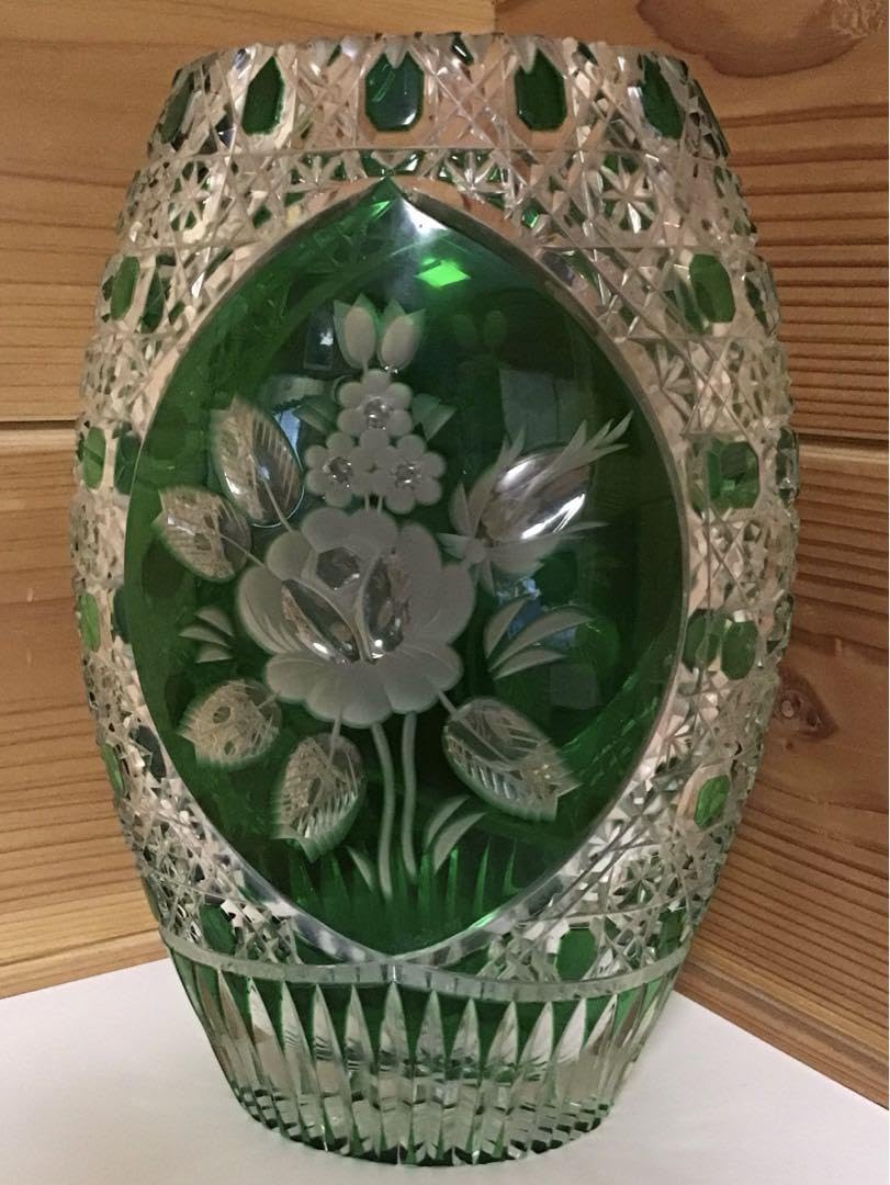 マイセン（Meissen） マイセンクリスタル 花瓶（グリーン）