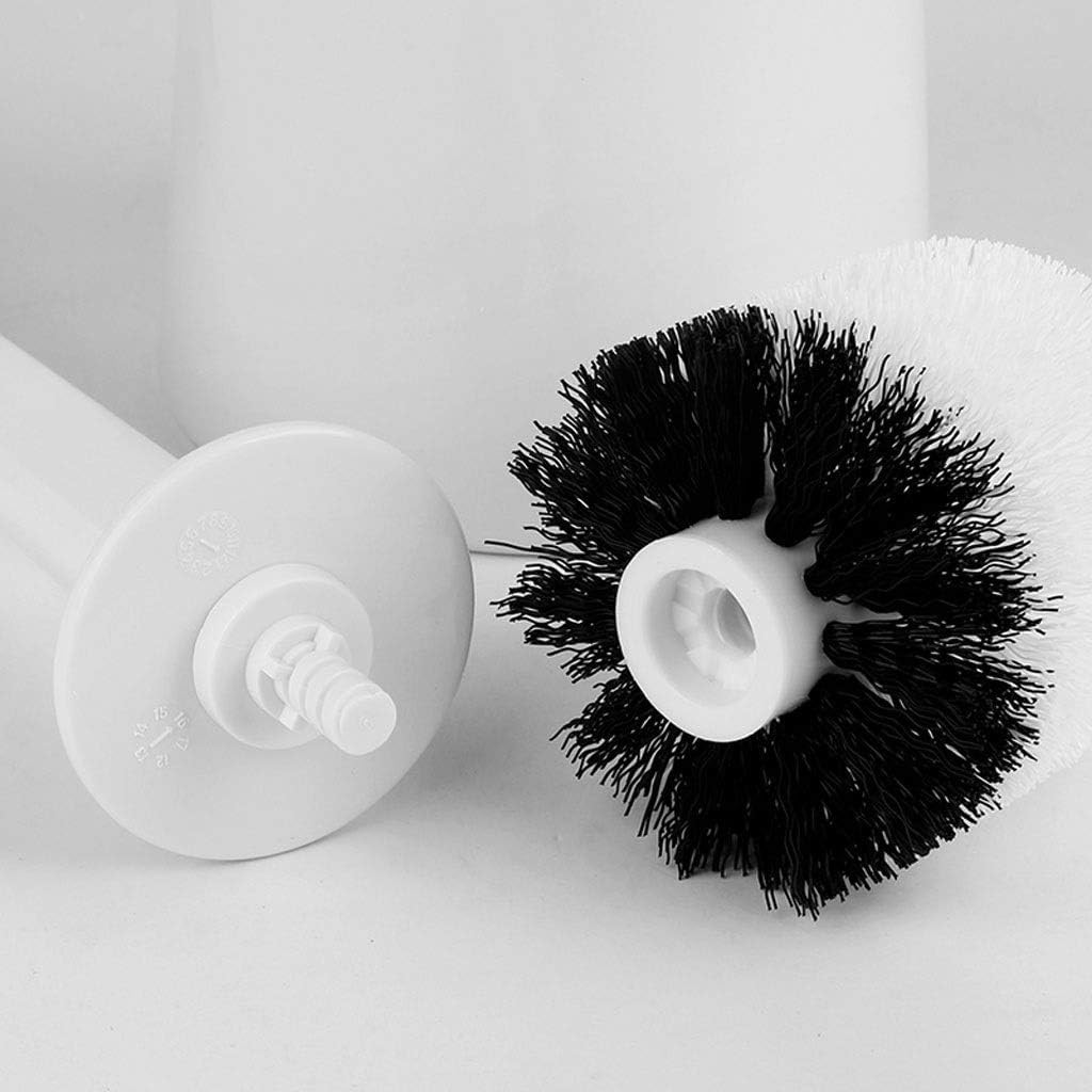 Cepillo de Inodoro de cerámica y Funda de Asiento, Cromado, Mango Largo, Cepillo de Limpieza para Inodoro (Blanco)