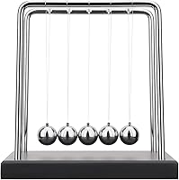 Vista 3 de Bolas de equilibrio de cuna de Newton con 5 cuentas grandes, juguetes de escritorio, decoraciones de oficina con base de madera negra, bolas