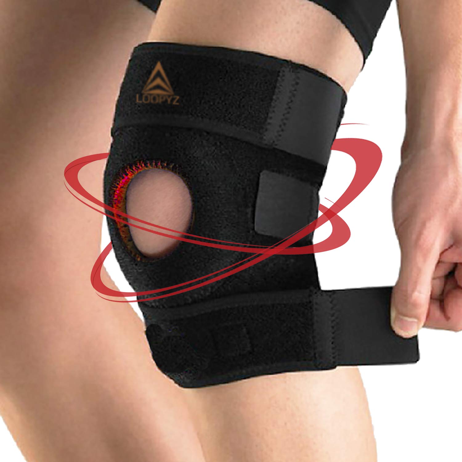 LOOPYZ Genouillère Sport Rotulienne Ligamentaire | Attelle de Maintien Genou pour Running, Basket, Fitness, Crossfit, Rééducatio