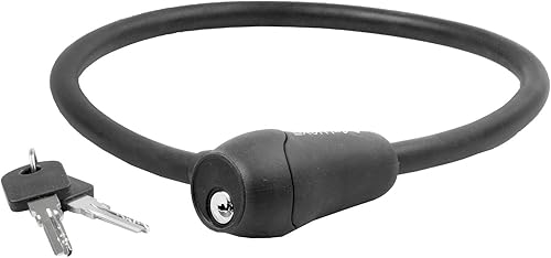 M-Wave Bloqueo de cable de bicicleta cubierto de silicona, 2' x 0.472 in, negro