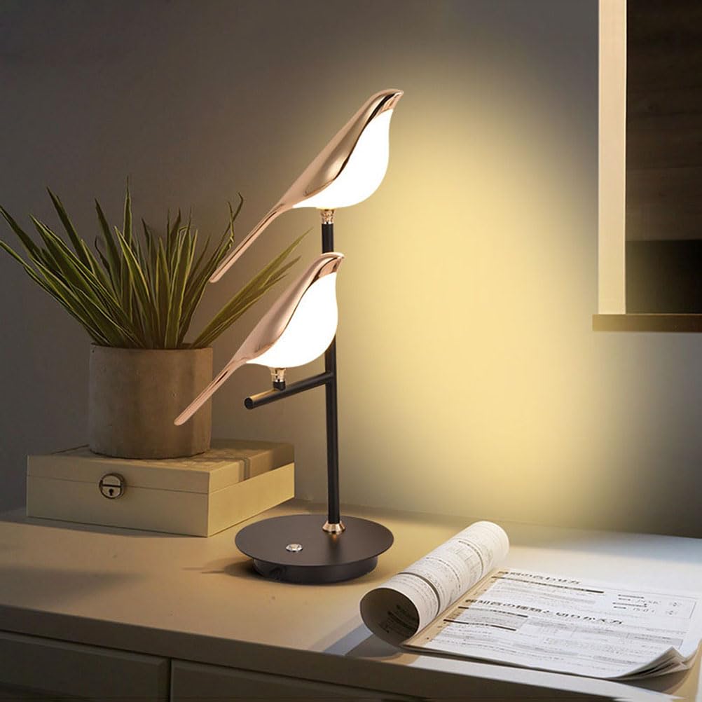 LED tafellamp Touch Dimmable, dieren Bird tafellamp 3000K warm wit nachtlampje, traploos dimbaar, modern design Bird lezing lamp bedlamp voor slaapkamer woonkamer kantoor,10w