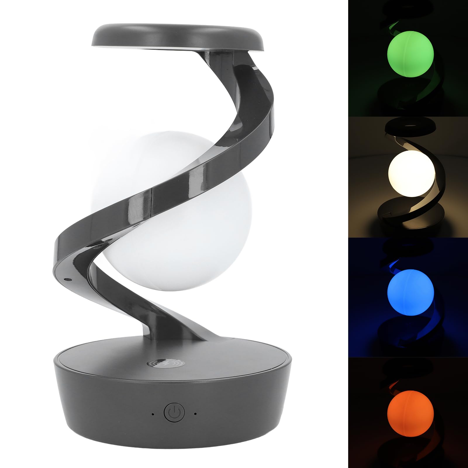 Garosa Lampada da Tavolo a LED a Spirale con Luce a Sfera Fluttuante 3D Lampada da Tavolo a LED Levitante con Sensore di Onde Manuali di Ricarica Wireless per la Decorazione