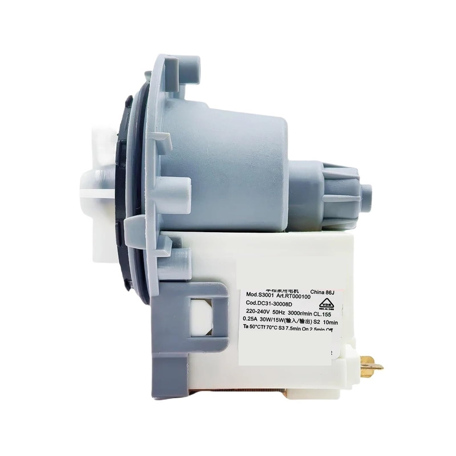 Zjmbgdsf One Color Dc31-30008D Drain Pump Motor 220-240V 50Hz 30W/15W 3000R/Min Washer Drainage Parts，Compatible For Samsung，Washing Machine