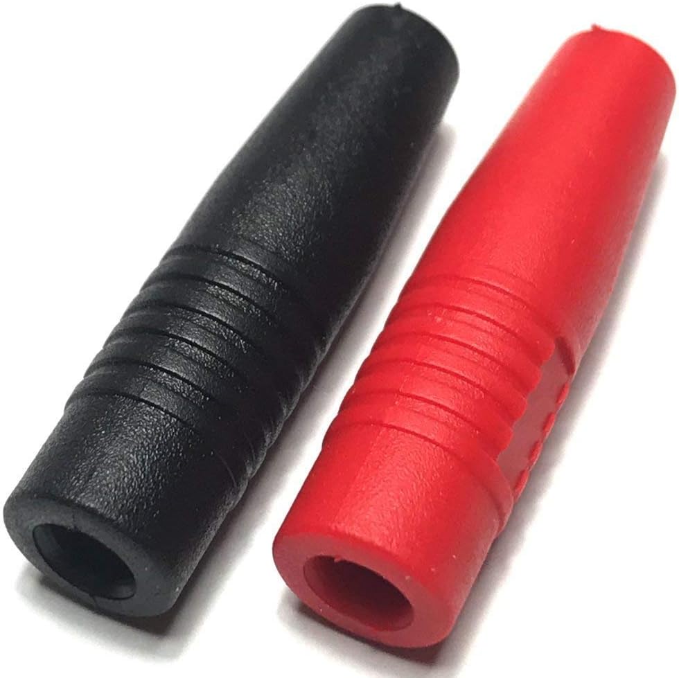 CESS Insulated Female 4mm Banana Plugs Jack Socket Adapter Solder Type for Non-Insulated Male Banana Plug Cable Connector, Soft Silicone Housing, Slip-Resistant (10 Pack)