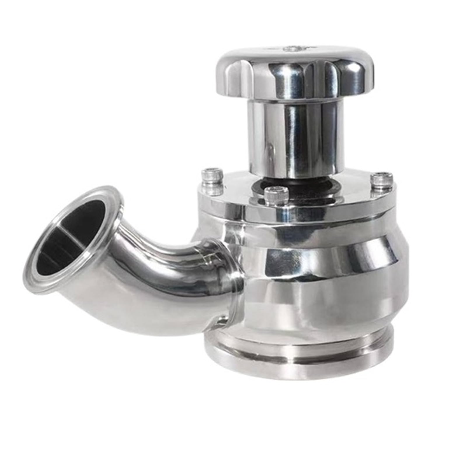 316L Stainless Steel Sanitary Sterile Tank Bottom Valve, Manual Discharge, Wine Outlet with PTFE Seal(2")