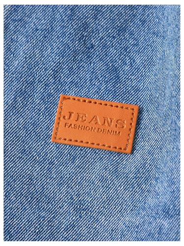 MakeMeChic Boy's Hooded Denim Jacket Long Sleeve Single Breasted Jean Coats Outerwear4