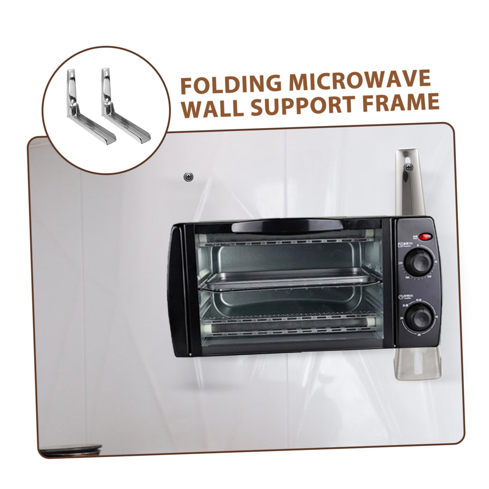 Supporto Microonde da Parete in Acciaio Inox Telescopico Argento