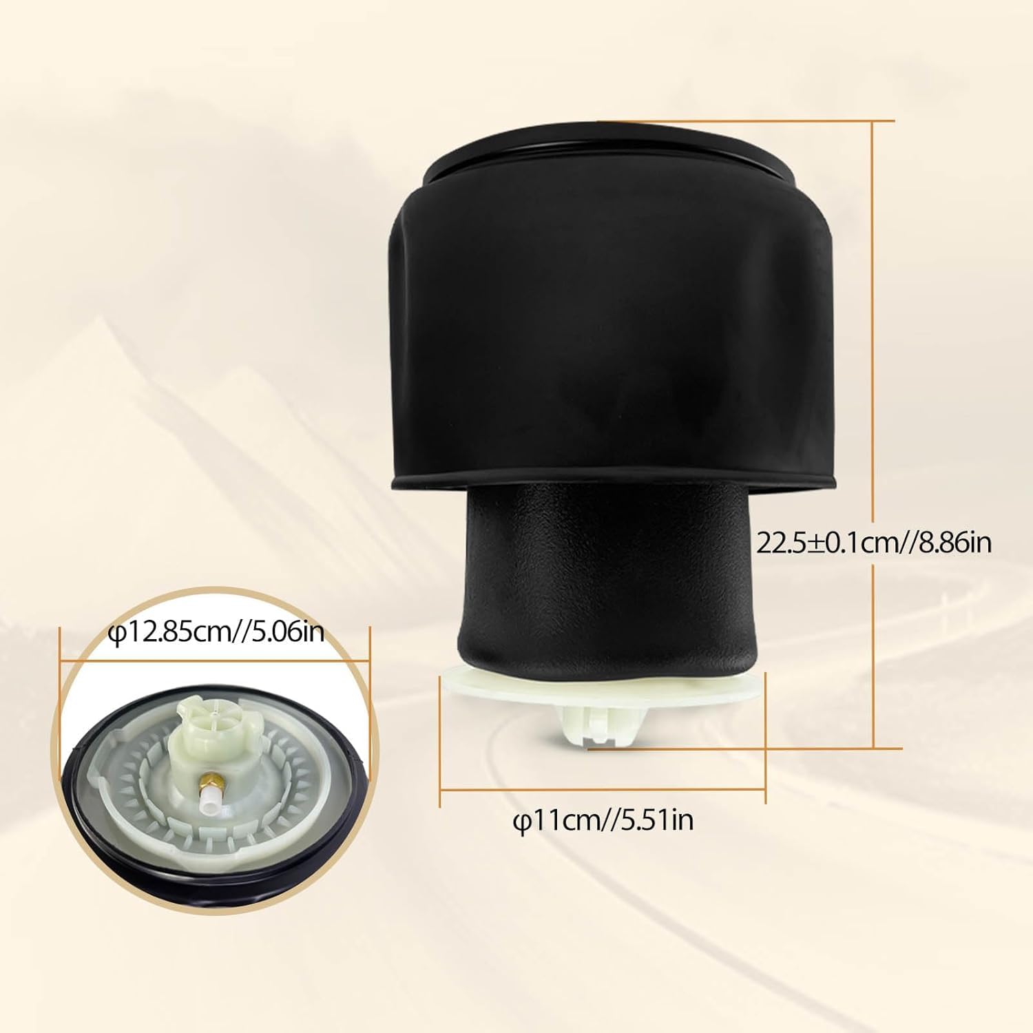 Sospensione pneumatica posteriore Dixhills Molla pneumatica compatibile con Serie 5 GT Serie 5 F07 Touring F11 Sostituzione per 37106781827 37106781828 37106781843 37106781844 37106784380 37106784381