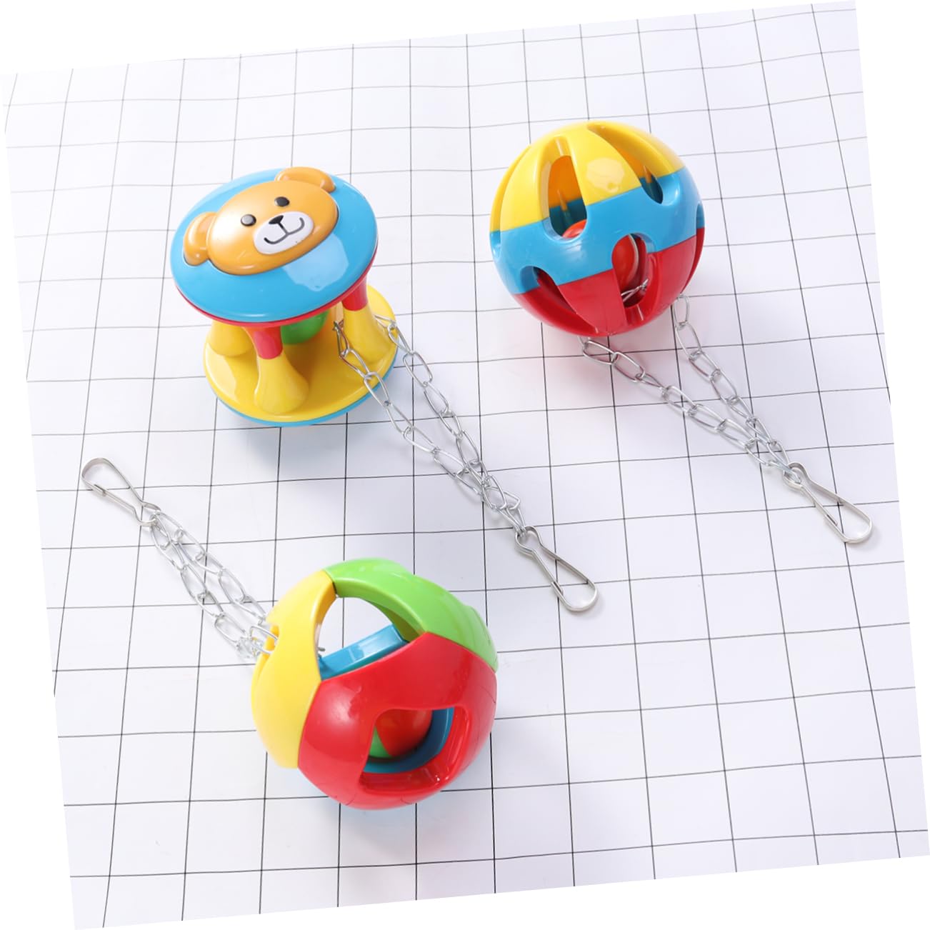 DOITOOL 3 Pcs Juguetes para Pájaros - Pelota de Masticación para Loros con Campana - Accesorios de Jaula Agapornis Periquitos - Juguete de Entrenamiento Interactivo para Aves Pequeñas y Medianas