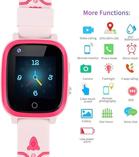 Miniatura 4 de 4G - Relojes inteligentes para niños, IP67, impermeables, GPS, GPS, rastreador de llamadas de teléfono, pantalla táctil, teléfono celular,
