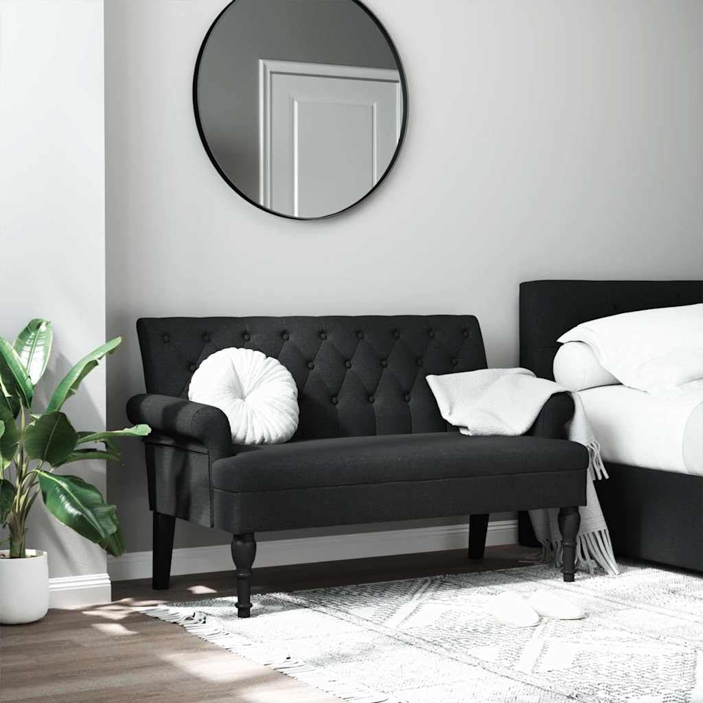 vidaXL Banc avec Dossier Noir 120x62x75,5 cm Tissu