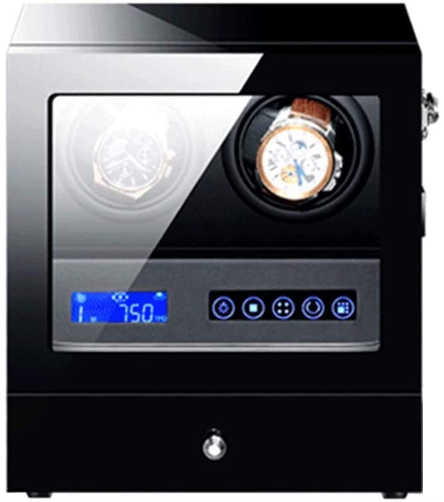 CGCSYZ Black Automatic Watch Winder Box With LED Backlight Storage Drawer LCD Touch Screen Control Piano Paint Exterior Quiet Motor Accessories