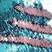 TRLYC 1 Yard Turquoise and Rose Pink Double Color Reversible Sequin Fabric for Wedding Dress,Reversible Sequin Table Linens