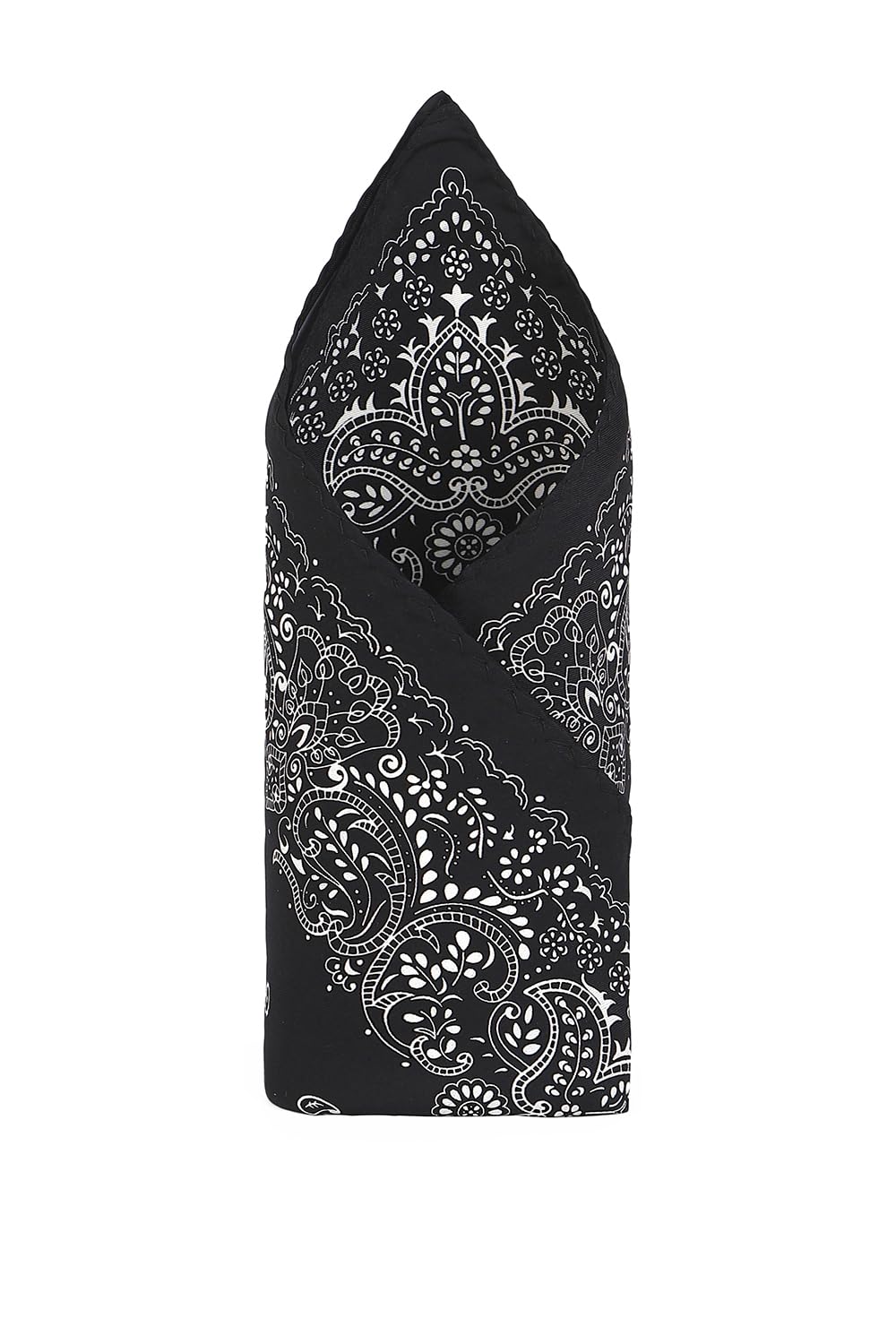 louis philippe Men's Polyester Black Print Formal Pocket Square, Free Size-picture-15