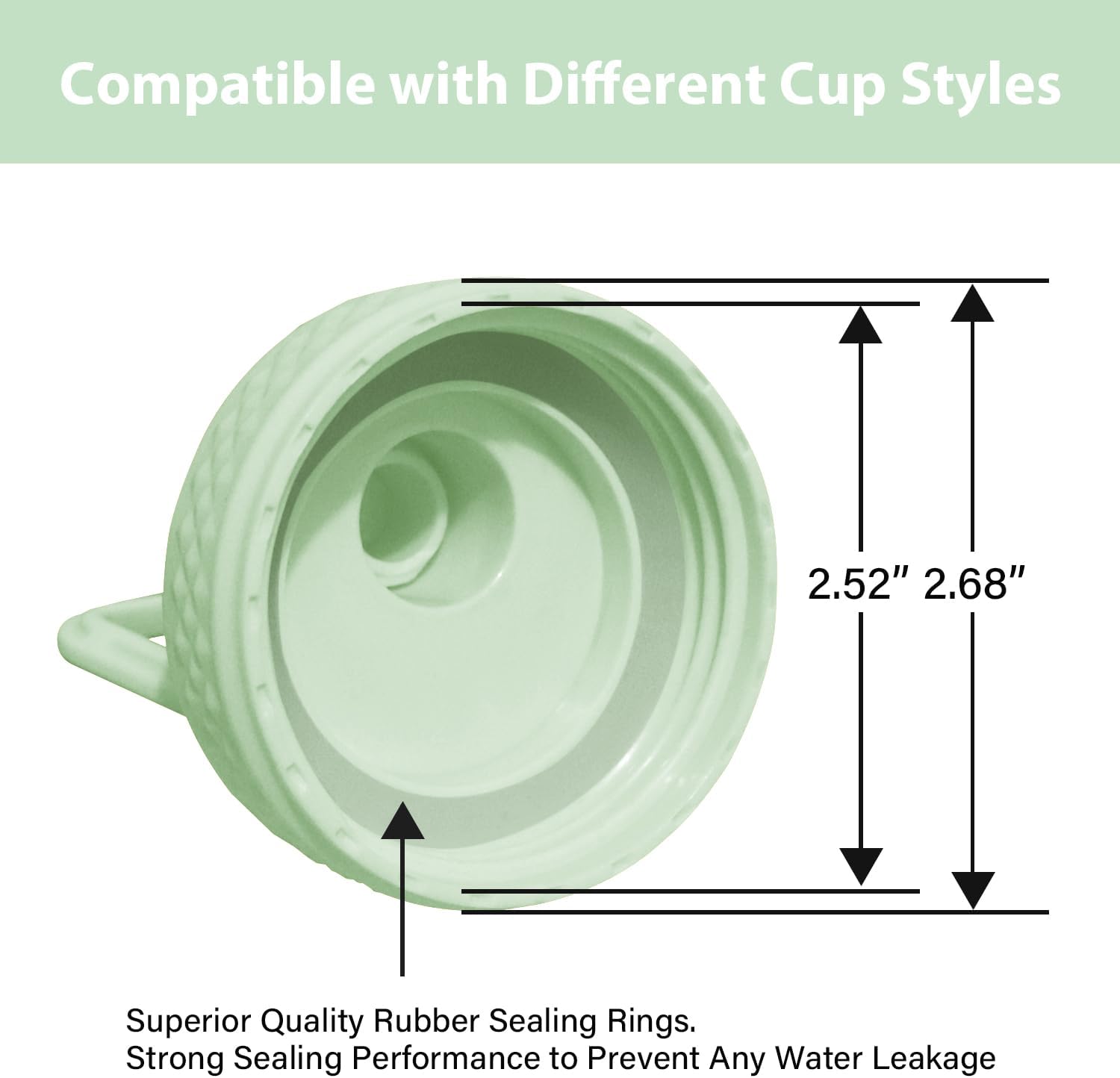 SENDESTAR Spout Lid for Hydroflask Wide Mouth Water Bottle Fits 18 oz 20 oz 32 oz 40 oz 73 oz,Chug Cap Flexible handle Compatible with SENDESTAR, Takeya, Simple Modern, Wide Mouth Water Bottle - Image 2