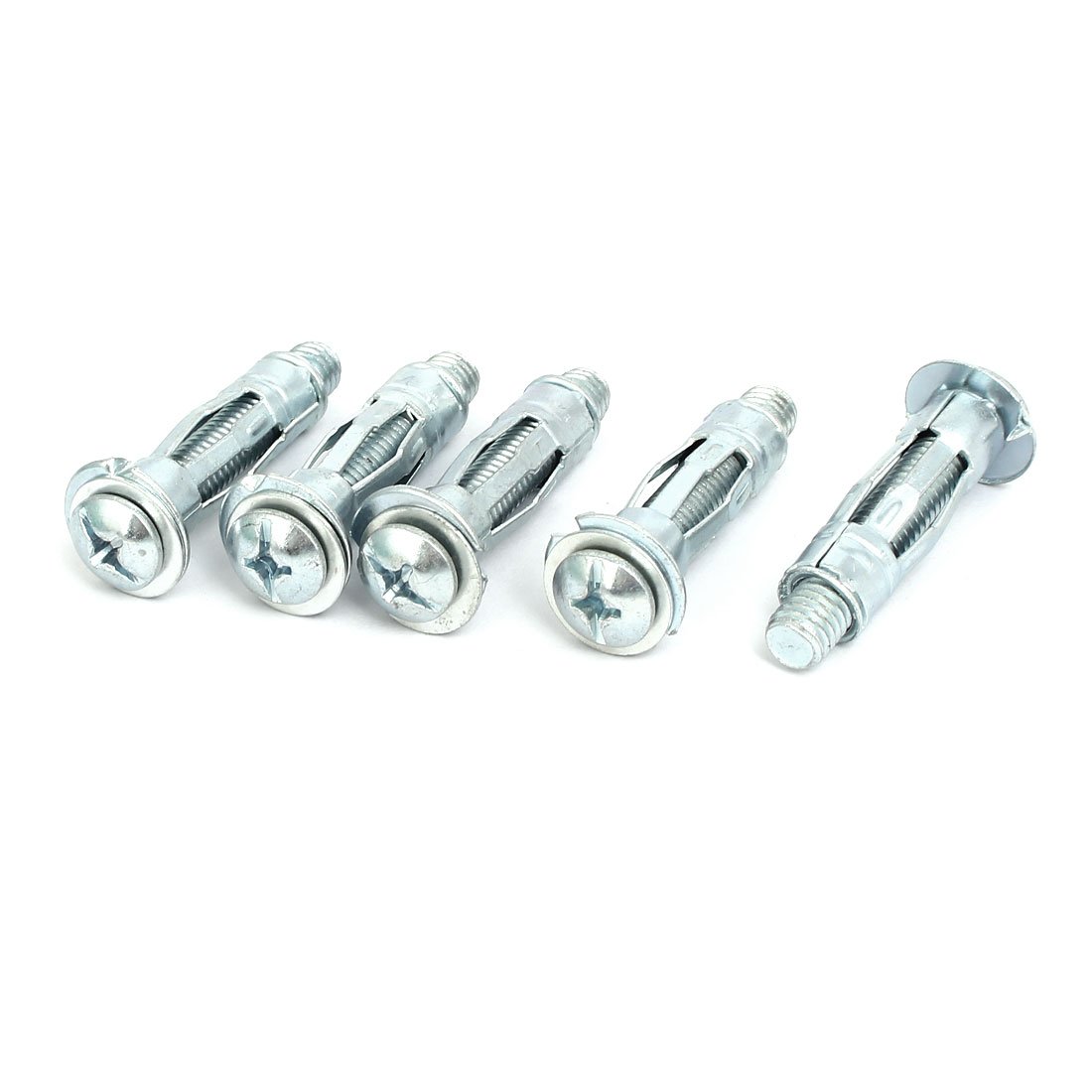 Sourcing Map Silver Sourcingmap M8x37mm Expansion Bolt Sleeve Anchor 5Pcs For 6Mm-13Mm Hollow Wall