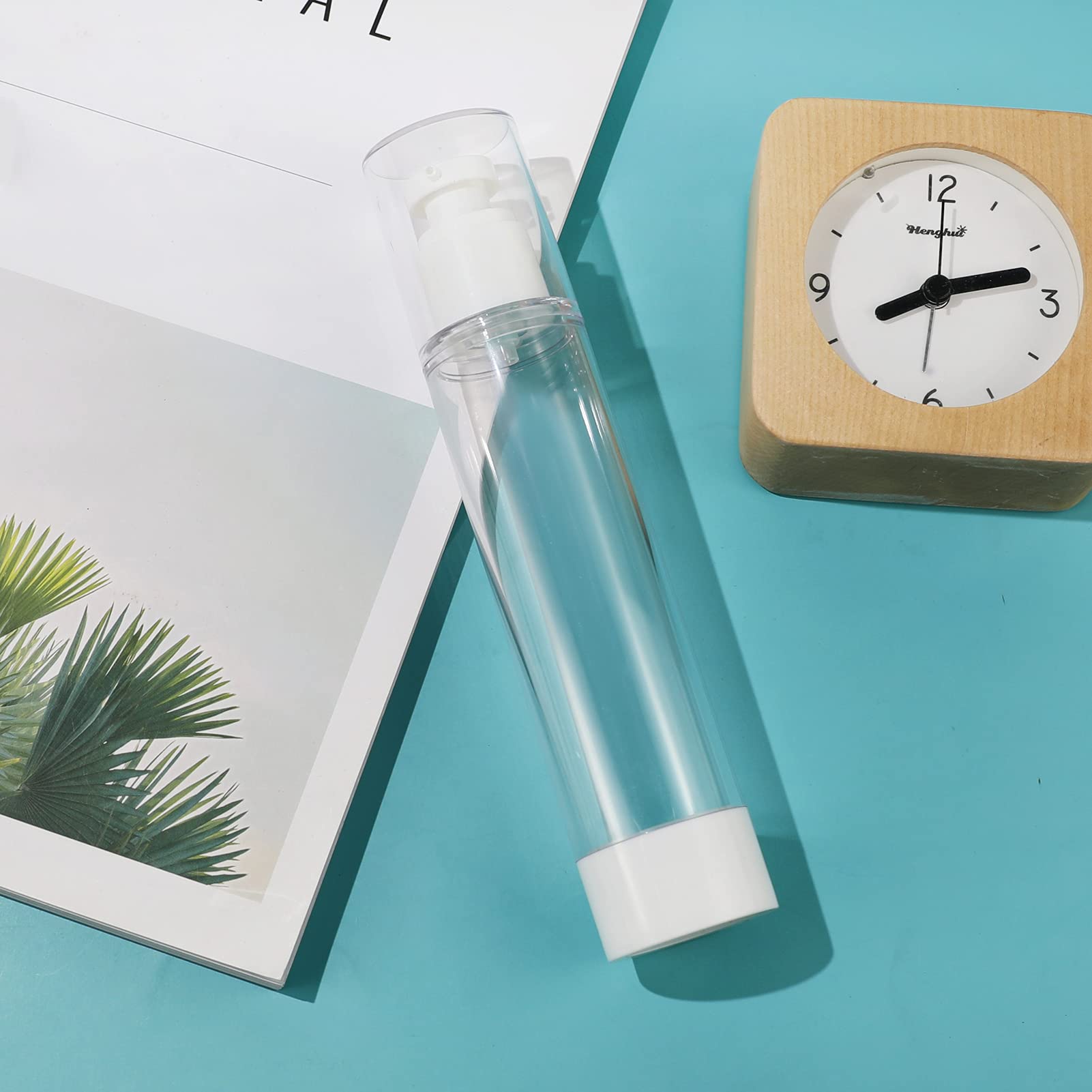 LONGWAY Butelka z pompką bezpowietrzną, 100 ml, butelki podróżne na przybory toaletowe, wielokrotnego napełniania, puste pojemniki, butelki z pompką próżniową do podkładu, esencji, balsamu