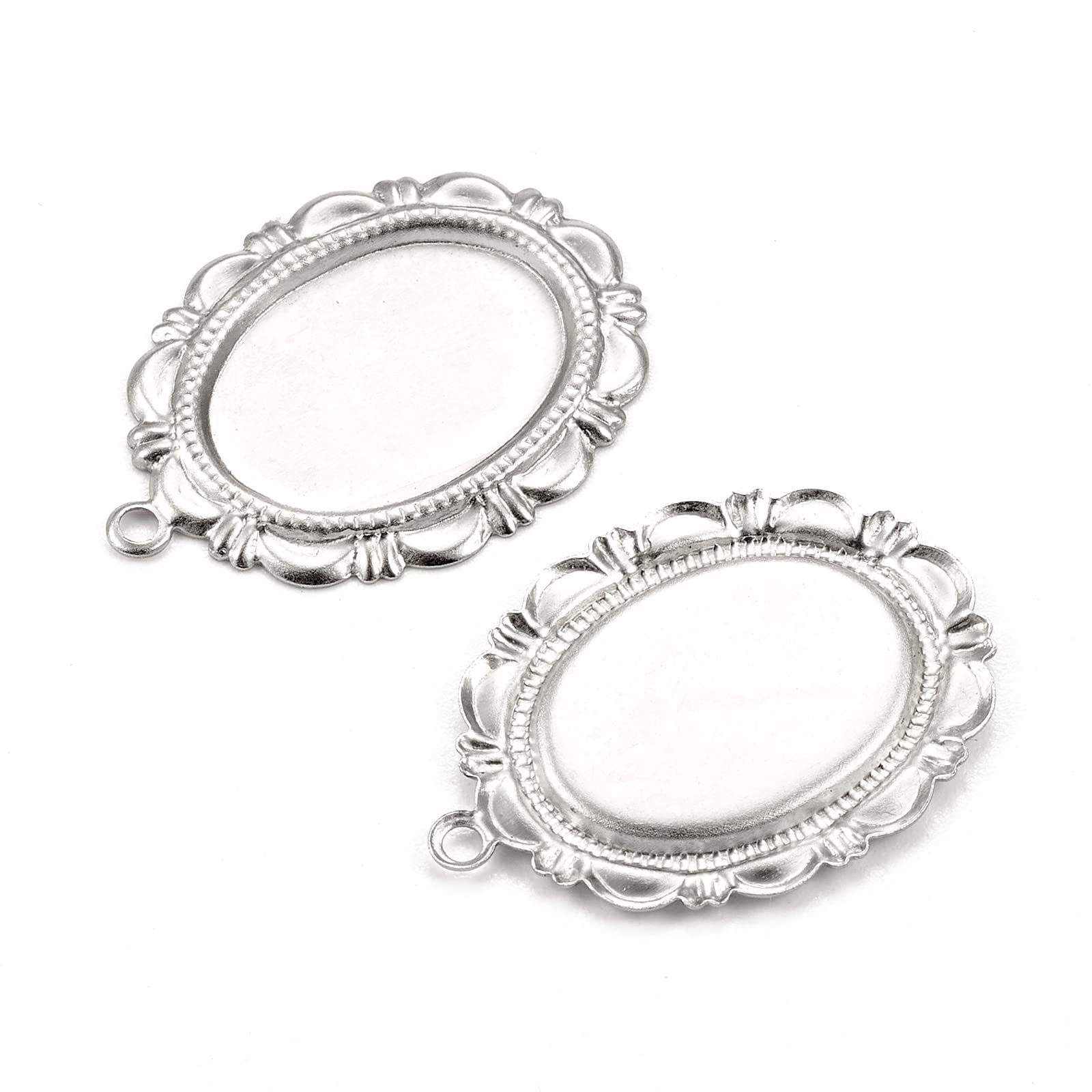 UNICRAFTALE Schmuck Anhänger Set - 60-tlg. Oval Cabochon Rohlinge | Tibet-Stil DIY Halsketten