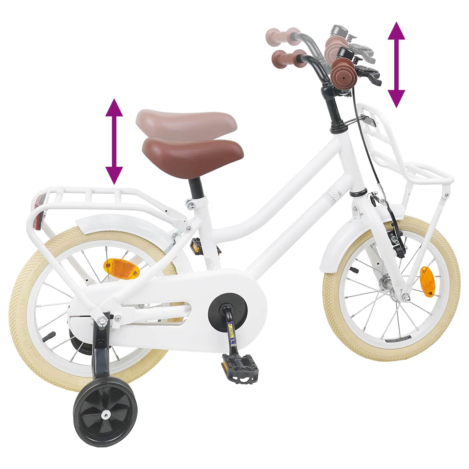 Bicicletta per bambini da 2 a 4 anni, con telaio in acciaio, parafango, campanello e supporto, leggera due ruote per il tempo libero, le gite e la città, divertimento in estate