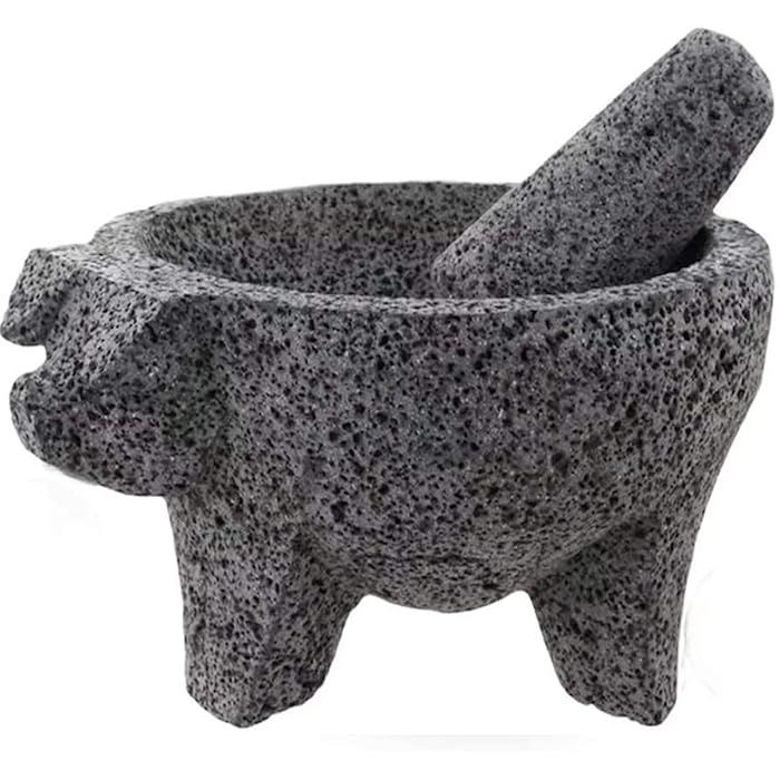 Buy Lindo Brand 9 inch Molcajete Mortar and Pestle with Pig Design