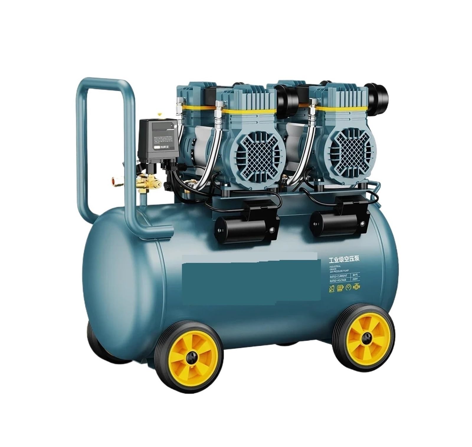 Silent Air Compressor 220V Industrial Oil-Free Silent Air Compressor Portable Woodworking High Pressure Inflator Pump(45L-1)