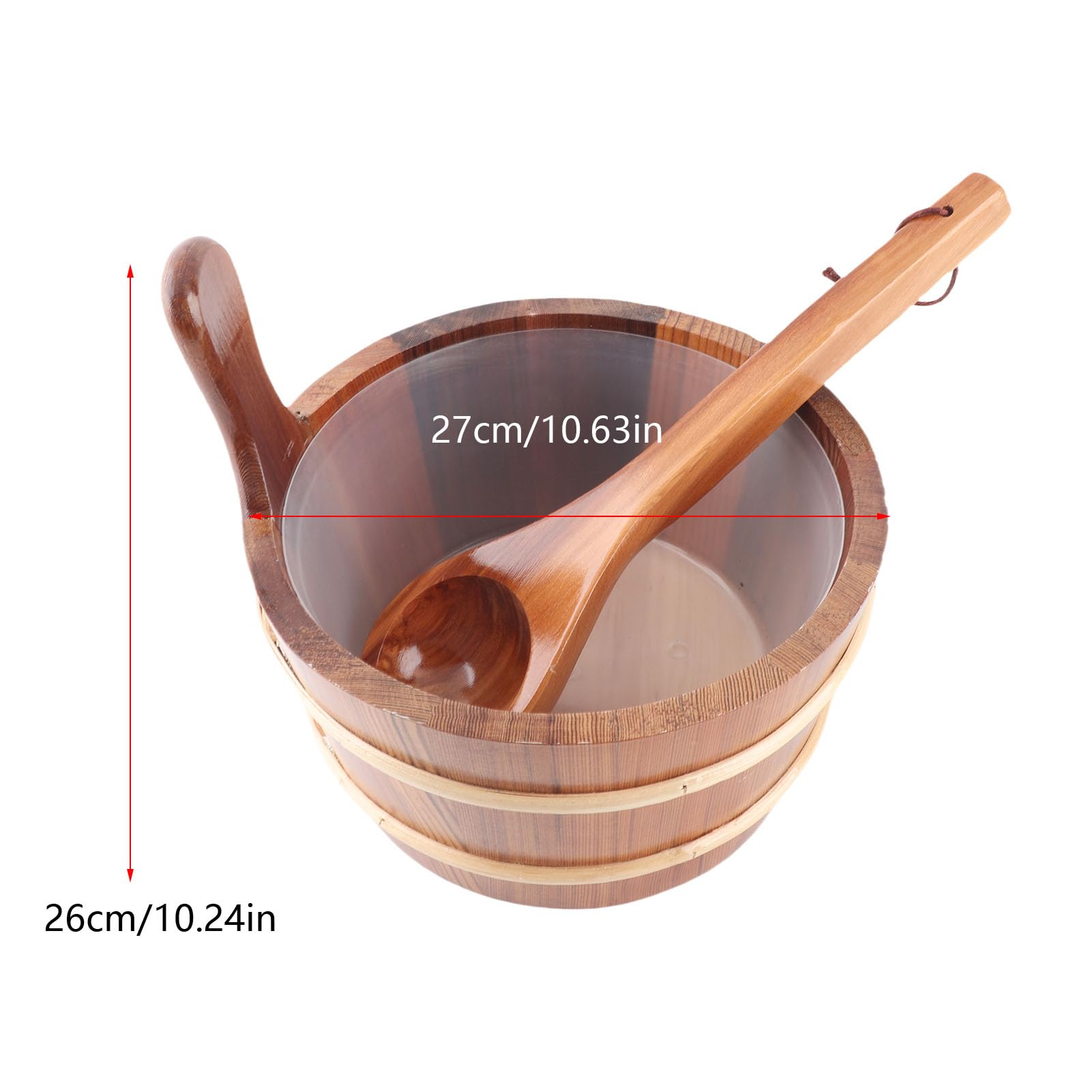 Ensemble seau et louche de sauna, grand seau en bois de 4l avec poignée