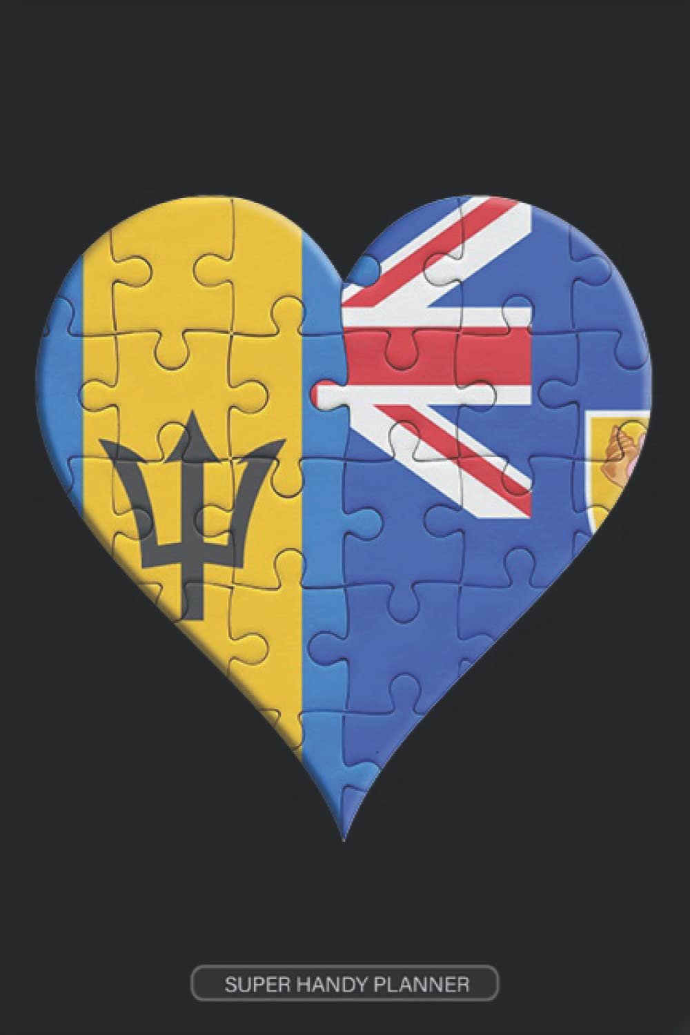 Planner: Barbadian Turks And Caicos Flag United Heart Jigsaw Puzzle Flags Of Barbados Turks And Caicos