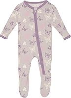 Vista 13 de KicKee Baby & Toddler - Pijama de viscosa ultrasuave de bambú con patas abatibles y puños