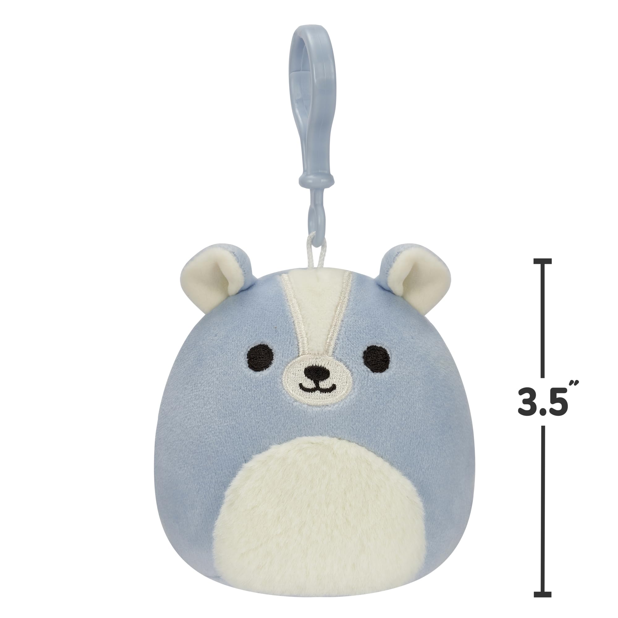 Squishmallows 3.5 inch Clip-On Plush Sol the Blue Skunk, SQCP00210, 9 cm Size - Image 2