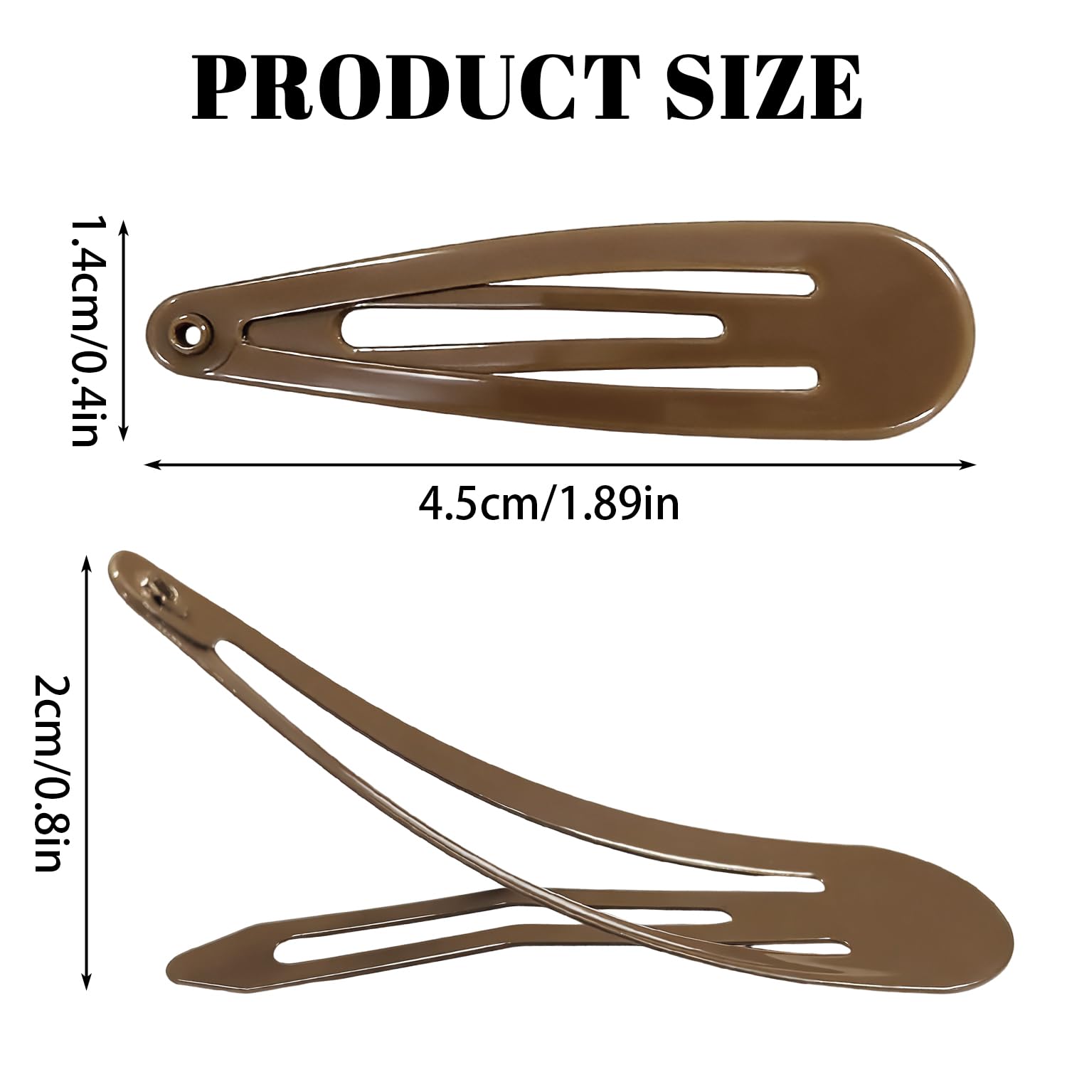 Horquillas de Pelo Metal 5 cm Pinzas para Niñas Mujeres Marrón Oscuro 50 Uds