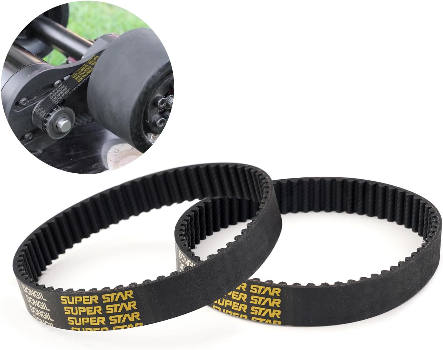 2Pcs Skateboard Drive Belts for Meepo Voyager/Envy/Hurricane Carbon/Hurricane Bamboo/Flow/NLS, Durable 15mm Width HTD-5M Wheel Belt Skateboard Kit 325-5M